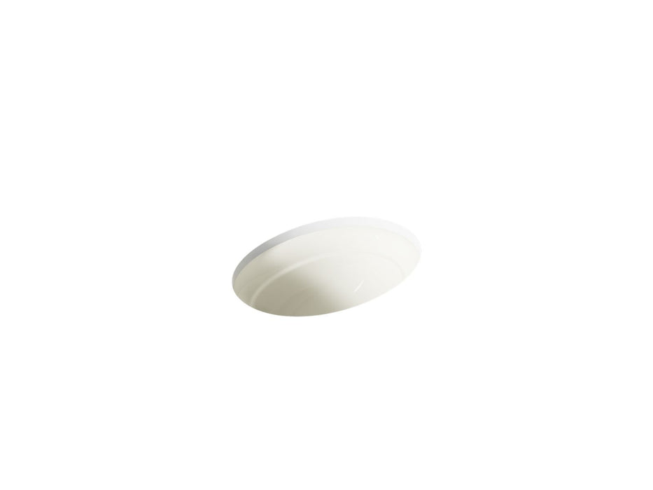 KOHLER K-2824 Serif 20-3/4" oval undermount bathroom sink, no overflow, biscuit