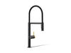 KOHLER K-28267 Components Semi-professional kitchen sink faucet with two-function sprayhead, matte black with brushed...