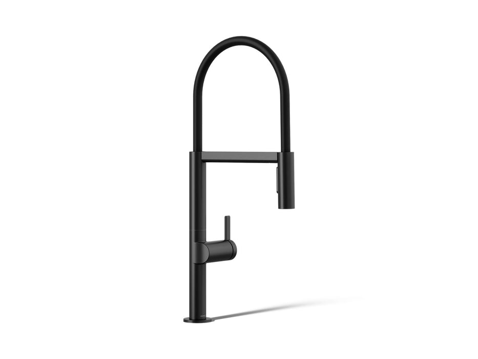 KOHLER K-28267 Components Semi-professional kitchen sink faucet with two-function sprayhead, matte black
