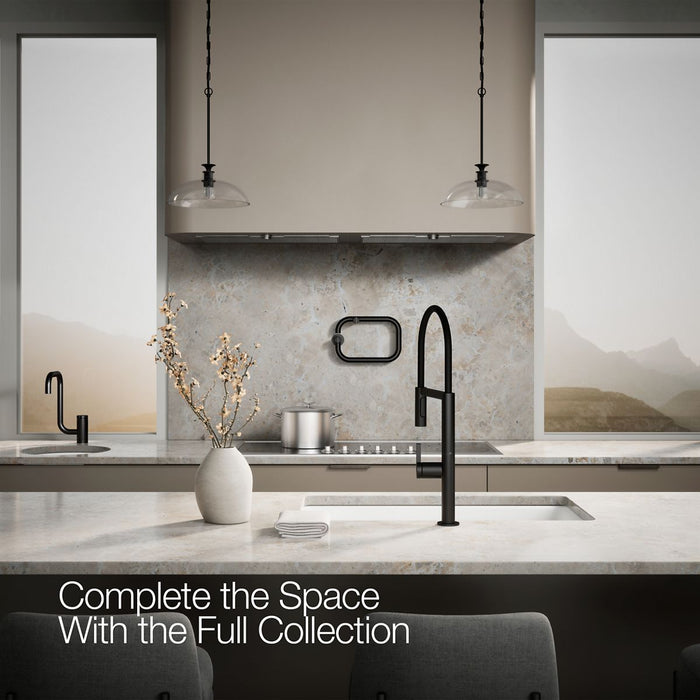 KOHLER K-28267 Components Semi-professional kitchen sink faucet with two-function sprayhead, matte black - view 2