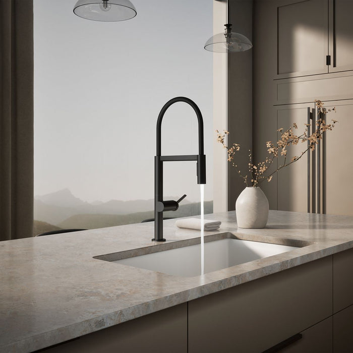 KOHLER K-28267 Components Semi-professional kitchen sink faucet with two-function sprayhead, matte black - view 3