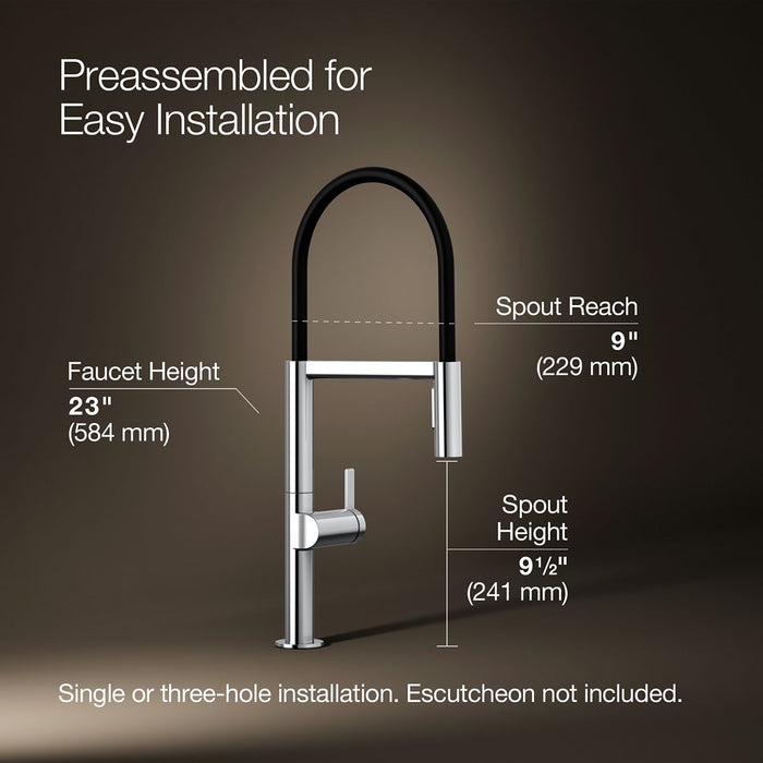 KOHLER K-28267 Components Semi-professional kitchen sink faucet with two-function sprayhead