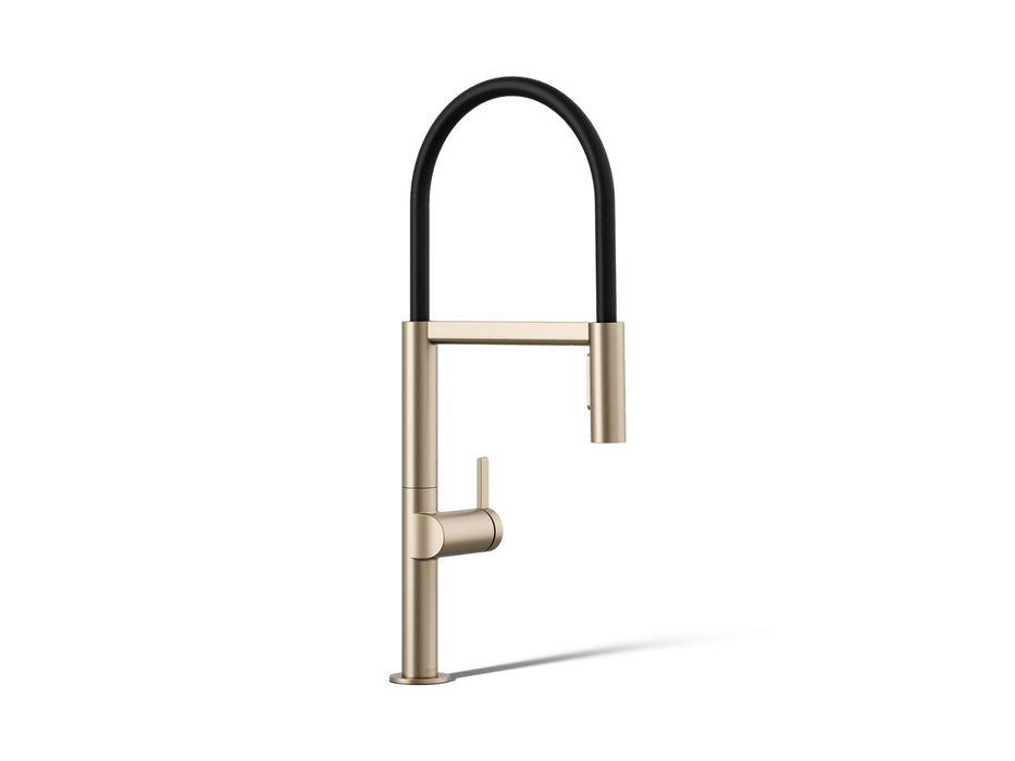 KOHLER K-28267 Components Semi-professional kitchen sink faucet with two-function sprayhead, vibrant brushed bronze