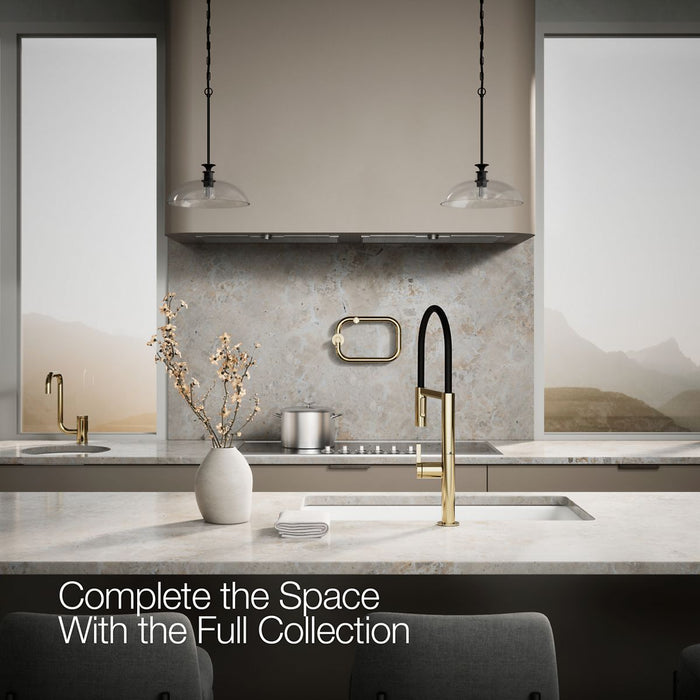 KOHLER K-28267 Components Semi-professional kitchen sink faucet with two-function sprayhead, vibrant french gold - view 2