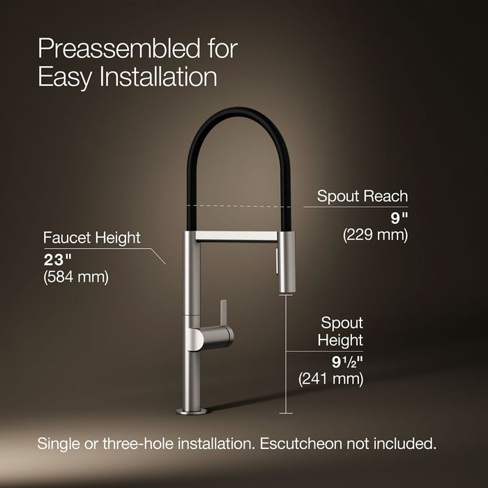 KOHLER K-28267 Components Semi-professional kitchen sink faucet with two-function sprayhead