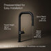 KOHLER K-28269 Components Pull-down kitchen sink faucet with two-function sprayhead, matte black with brushed moderne...