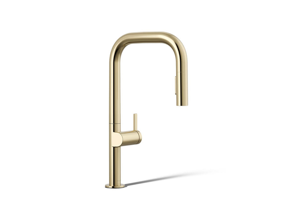 KOHLER K-28269 Components Pull-down kitchen sink faucet with two-function sprayhead, vibrant french gold