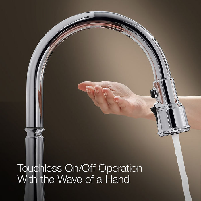 KOHLER K-28271-RT2 Components Touchless pull-down kitchen sink faucet with two-function sprayhead