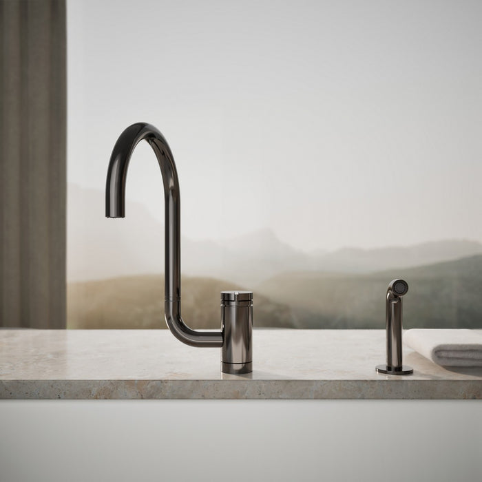 KOHLER K-28272 Components Single-handle kitchen sink faucet with two-function extended-reach spout and side sprayer