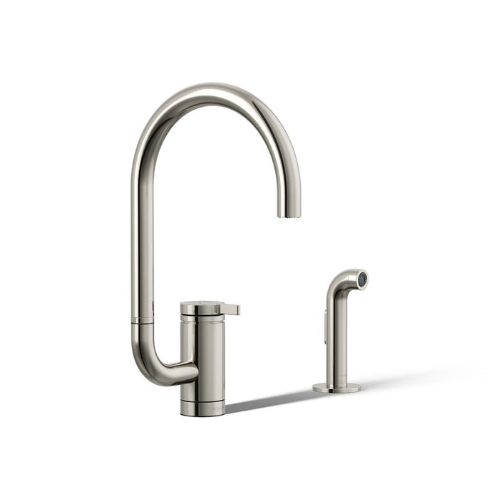 KOHLER K-28272 Components Single-handle kitchen sink faucet with two-function extended-reach spout and side sprayer