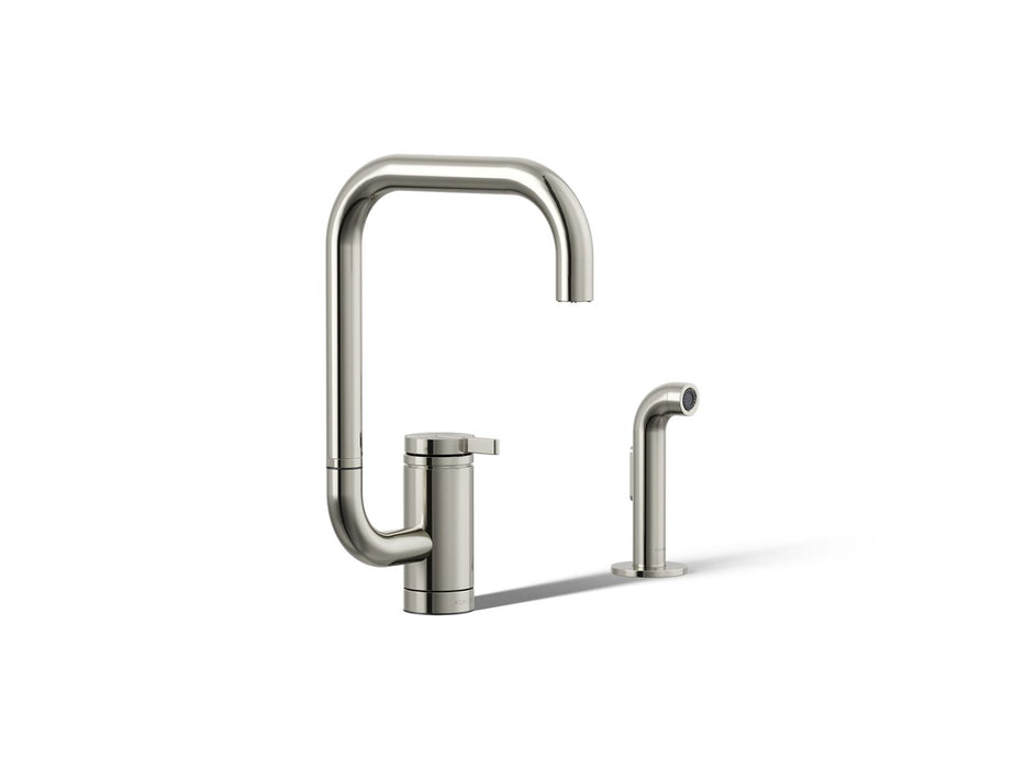 KOHLER K-28274 Components Single-handle kitchen sink faucet with two-function extended-reach spout and side sprayer