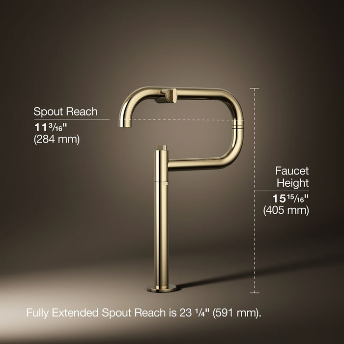 KOHLER K-28275 Components Deck-mount pot filler, vibrant french gold - view 3