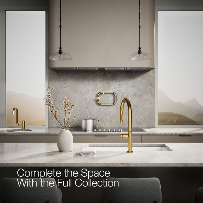 KOHLER K-28276 Components Wall-mount pot filler, vibrant brushed moderne brass - view 2