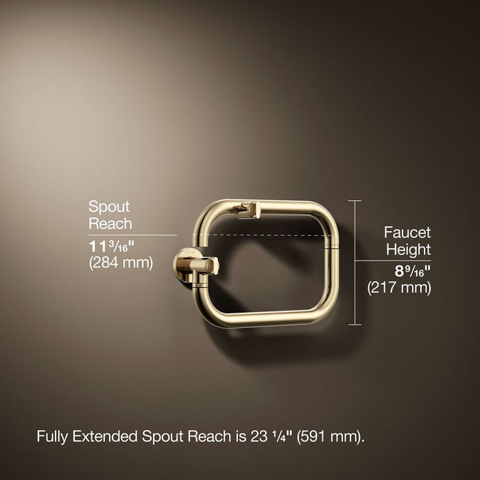 KOHLER K-28276 Components Wall-mount pot filler, vibrant french gold - view 4