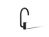 KOHLER K-28277 Components Single-handle bar sink faucet with two-function extended-reach spout, matte black with brushed...
