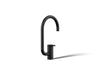 KOHLER K-28277 Components Single-handle bar sink faucet with two-function extended-reach spout, matte black