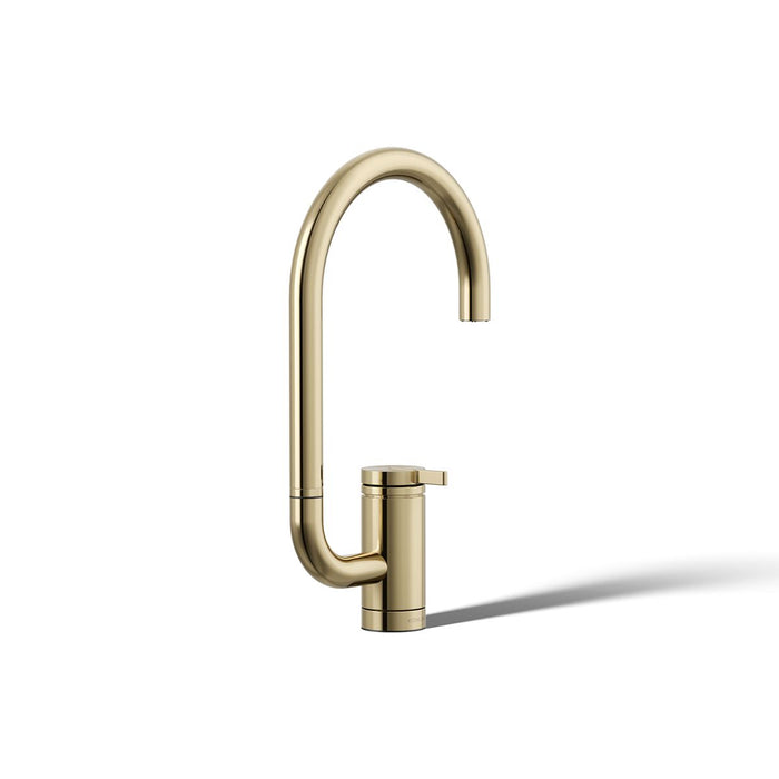 KOHLER K-28277 Components Single-handle bar sink faucet with two-function extended-reach spout, vibrant french gold - view 4