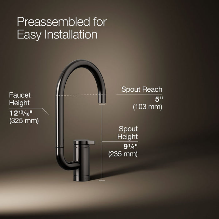 KOHLER K-28277 Components Single-handle bar sink faucet with two-function extended-reach spout