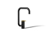 KOHLER K-28290 Components Single-handle bar sink faucet with two-function extended-reach spout, matte black with brushed...