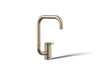 KOHLER K-28290 Components Single-handle bar sink faucet with two-function extended-reach spout, vibrant brushed bronze