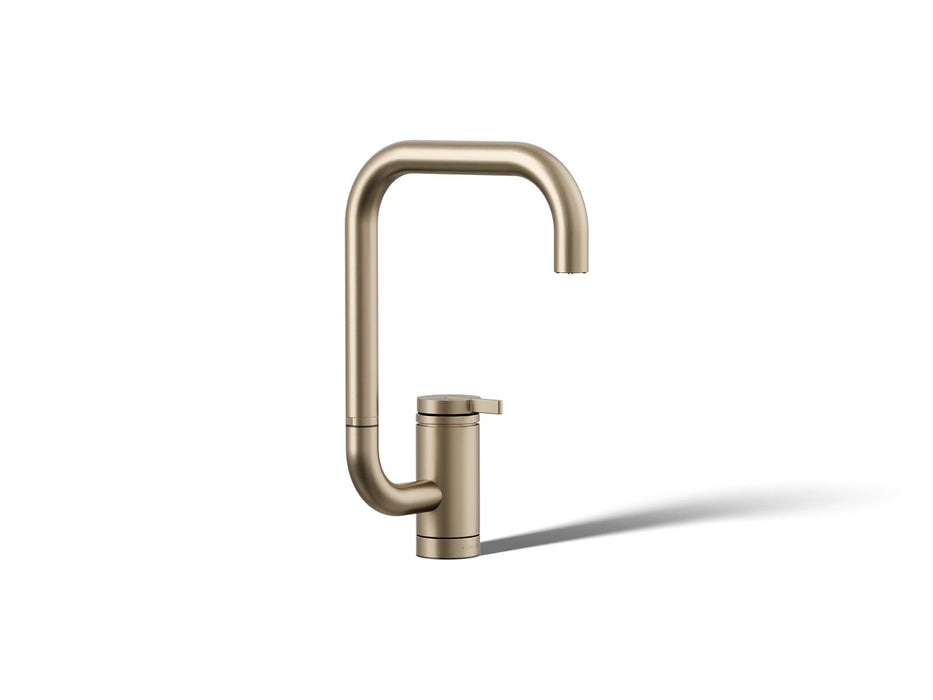 KOHLER K-28290 Components Single-handle bar sink faucet with two-function extended-reach spout, vibrant brushed bronze