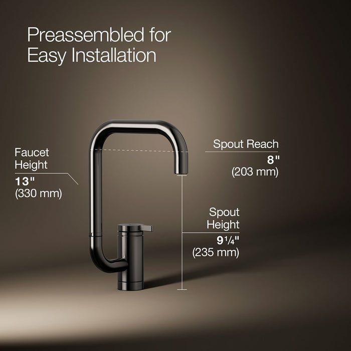KOHLER K-28290 Components Single-handle bar sink faucet with two-function extended-reach spout