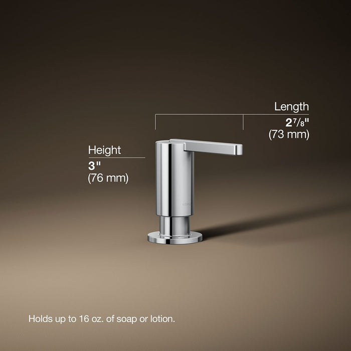 3/4 view of product with dimensions