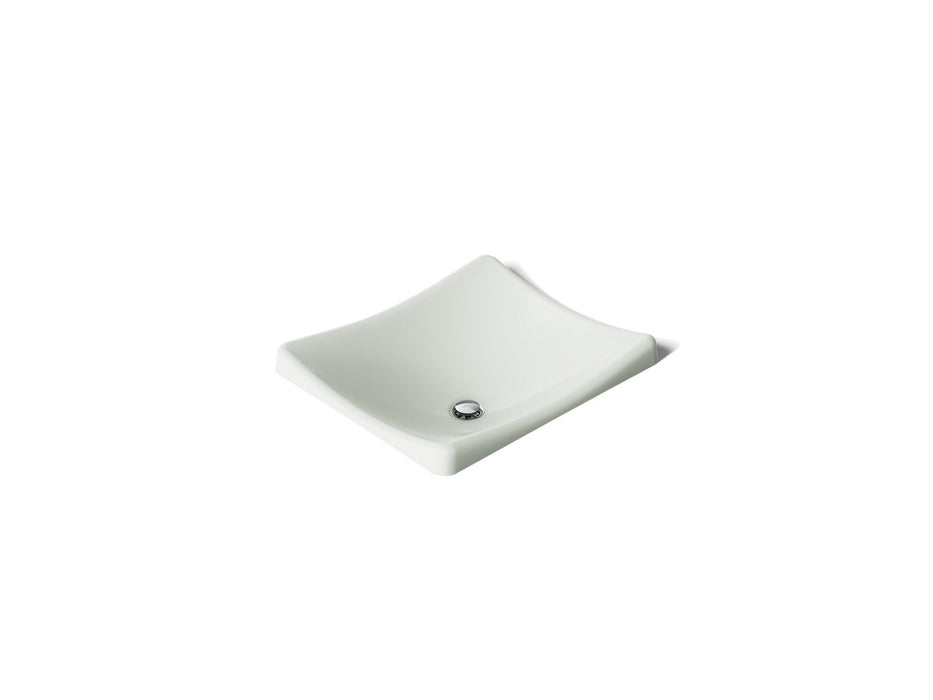 KOHLER K-2833 DemiLav 18-1/4" rectangular vessel bathroom sink, no overflow, sea salt