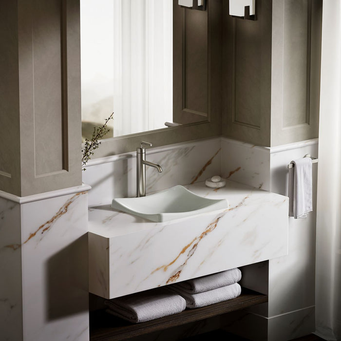 KOHLER K-2833 DemiLav 18-1/4" rectangular vessel bathroom sink, no overflow, sea salt - view 4