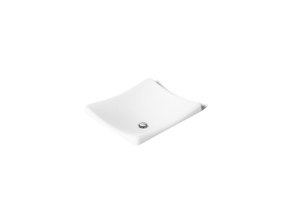 KOHLER K-2833 DemiLav 18-1/4" rectangular vessel bathroom sink, no overflow, white