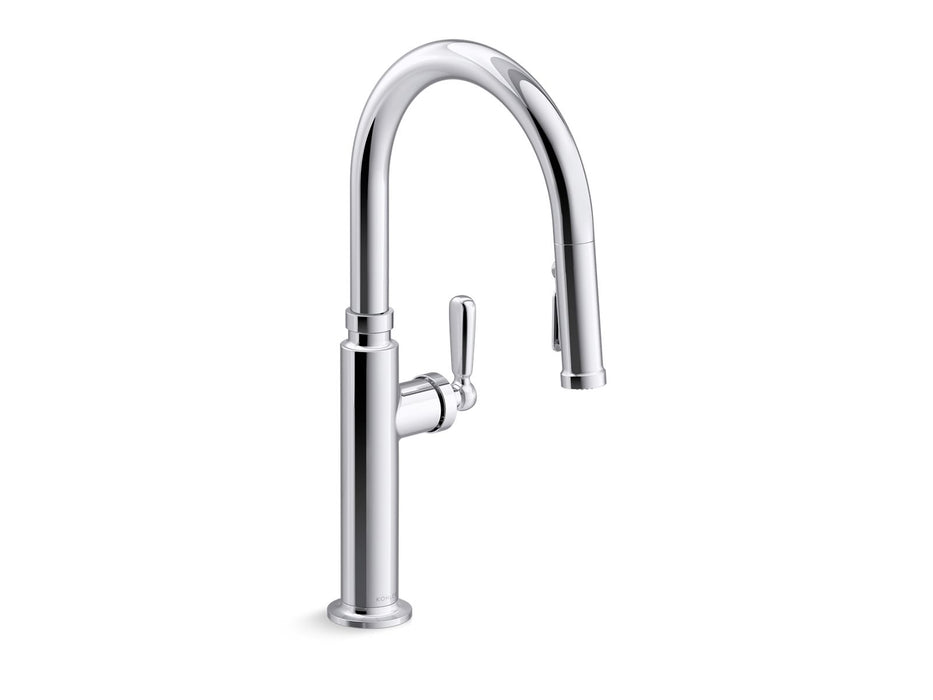 KOHLER K-28358-RT2 Edalyn by Studio McGee Touchless pull-down kitchen sink faucet with three-function sprayhead, polished...