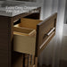 KOHLER K-28379-ASB Quo 24" Bathroom Vanity Cabinet with Sink and Quartz Top, Draper Oak - Shows close up detail of product in
