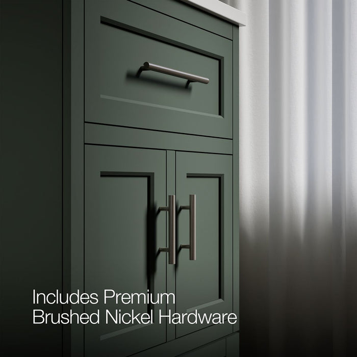 KOHLER K-28379-ASB Quo 24" Bathroom Vanity Cabinet with Sink and Quartz Top, Umbral Green - Detail image of a product feature