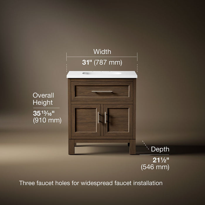 3/4 view of product with dimensions