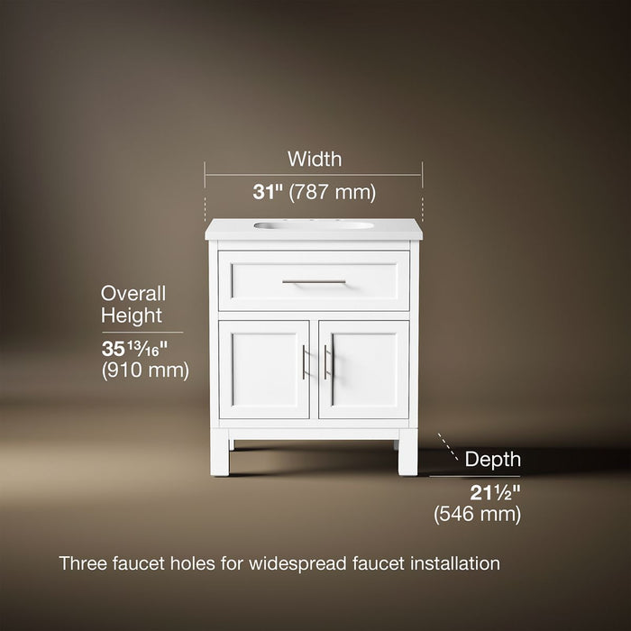 3/4 view of product with dimensions