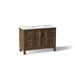 KOHLER K-28383-ASB Quo 48" Bathroom Vanity Cabinet with Sink and Quartz Top, Draper Oak - 3/4 view of product