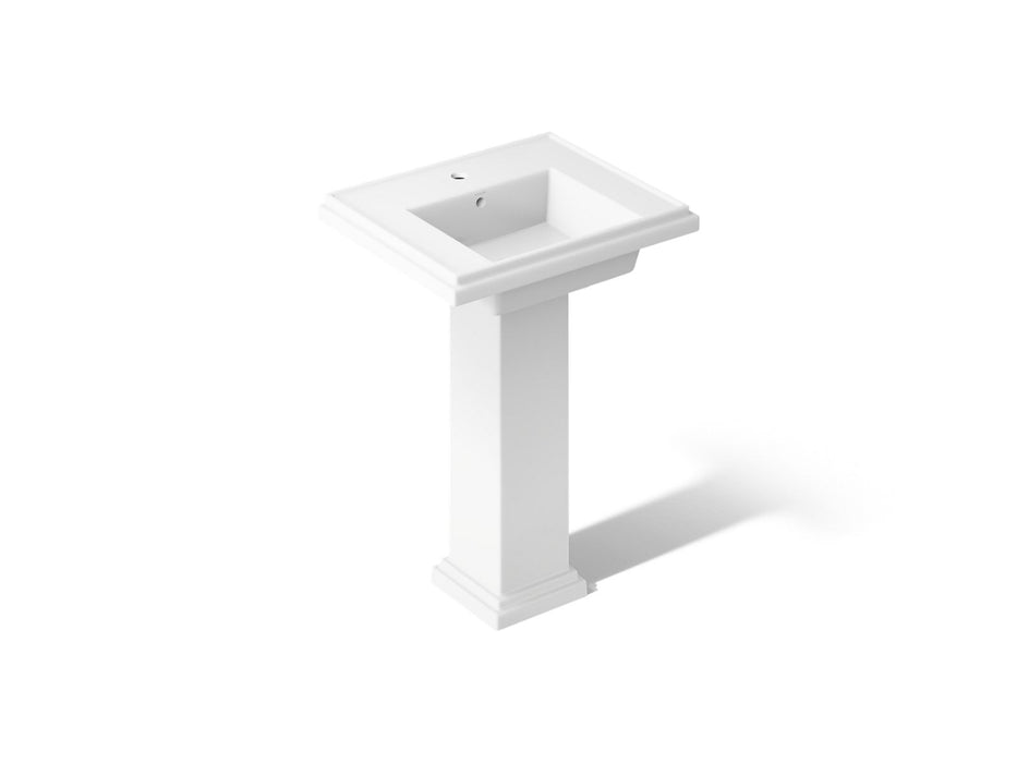 KOHLER K-2844-1 Tresham 24" Square Pedestal Bathroom Sink, White - 3/4 view of product