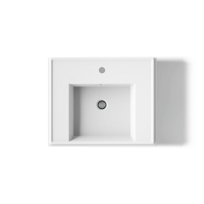 KOHLER K-2844-1 Tresham 24" Square Pedestal Bathroom Sink, White - top view of product