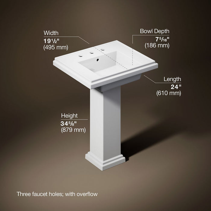 3/4 view of product with dimensions