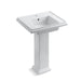 KOHLER K-2844-1 Tresham 24" square pedestal bathroom sink, white