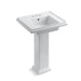 KOHLER K-2844-4 Tresham 24" square pedestal bathroom sink, white
