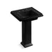 KOHLER K-2844-8 Tresham 24" square pedestal bathroom sink, black black
