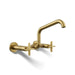 KOHLER K-28666-3 Billet Two-hole wall-mount bridge kitchen sink faucet, vibrant brushed moderne brass - view 5