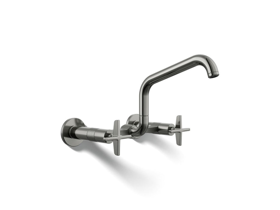 KOHLER K-28666-3 Billet Two-hole wall-mount bridge kitchen sink faucet