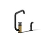 KOHLER K-28667-3 Billet Single-handle bar sink faucet with two-function extended-reach spout and side sprayer, matte...
