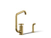 KOHLER K-28667-9 Billet Single-handle bar sink faucet with two-function extended-reach spout and side sprayer, vibrant...