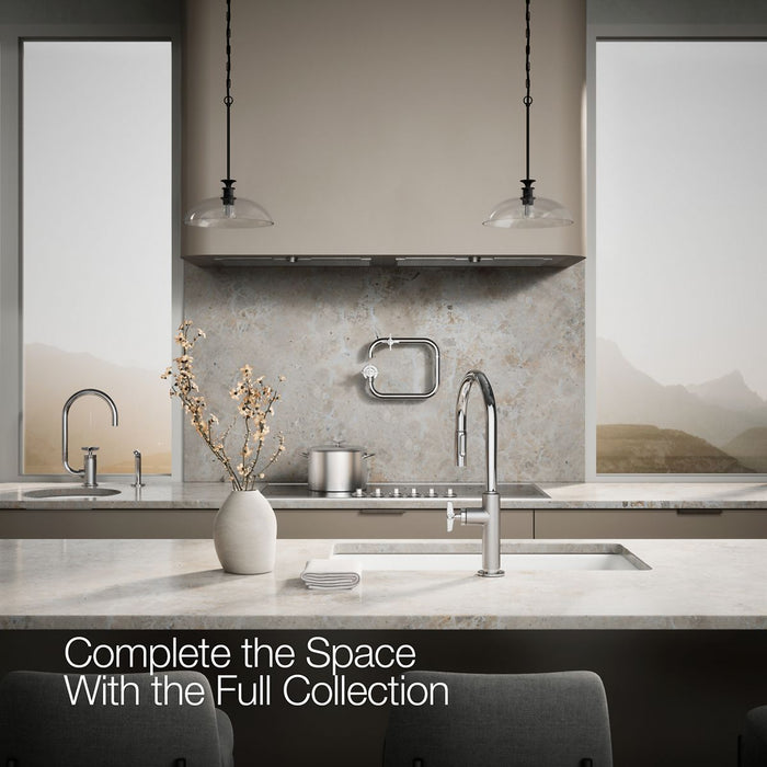 KOHLER K-28669-3 Billet Pull-down kitchen sink faucet with two-function sprayhead, polished chrome - view 5