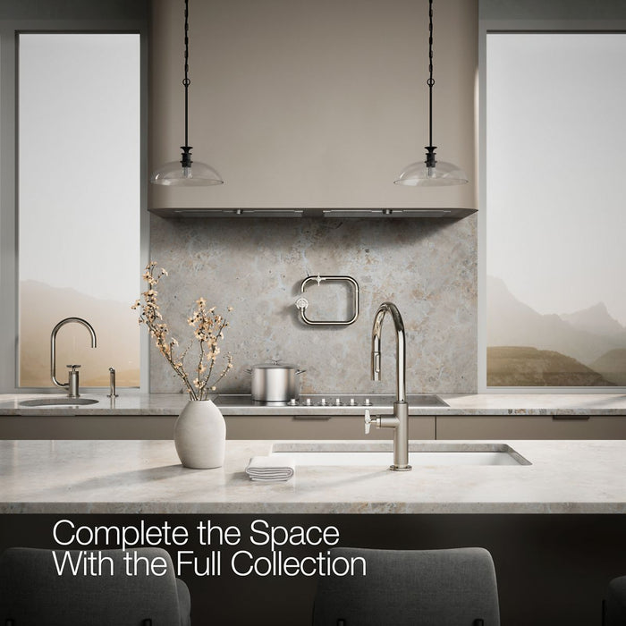 KOHLER K-28669-3 Billet Pull-down kitchen sink faucet with two-function sprayhead