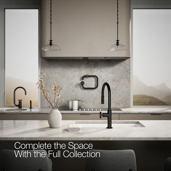 KOHLER K-28669-9 Billet Pull-down kitchen sink faucet with two-function sprayhead
