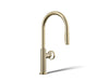 KOHLER K-28669-9 Billet Pull-down kitchen sink faucet with two-function sprayhead, vibrant french gold